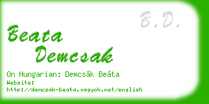 beata demcsak business card